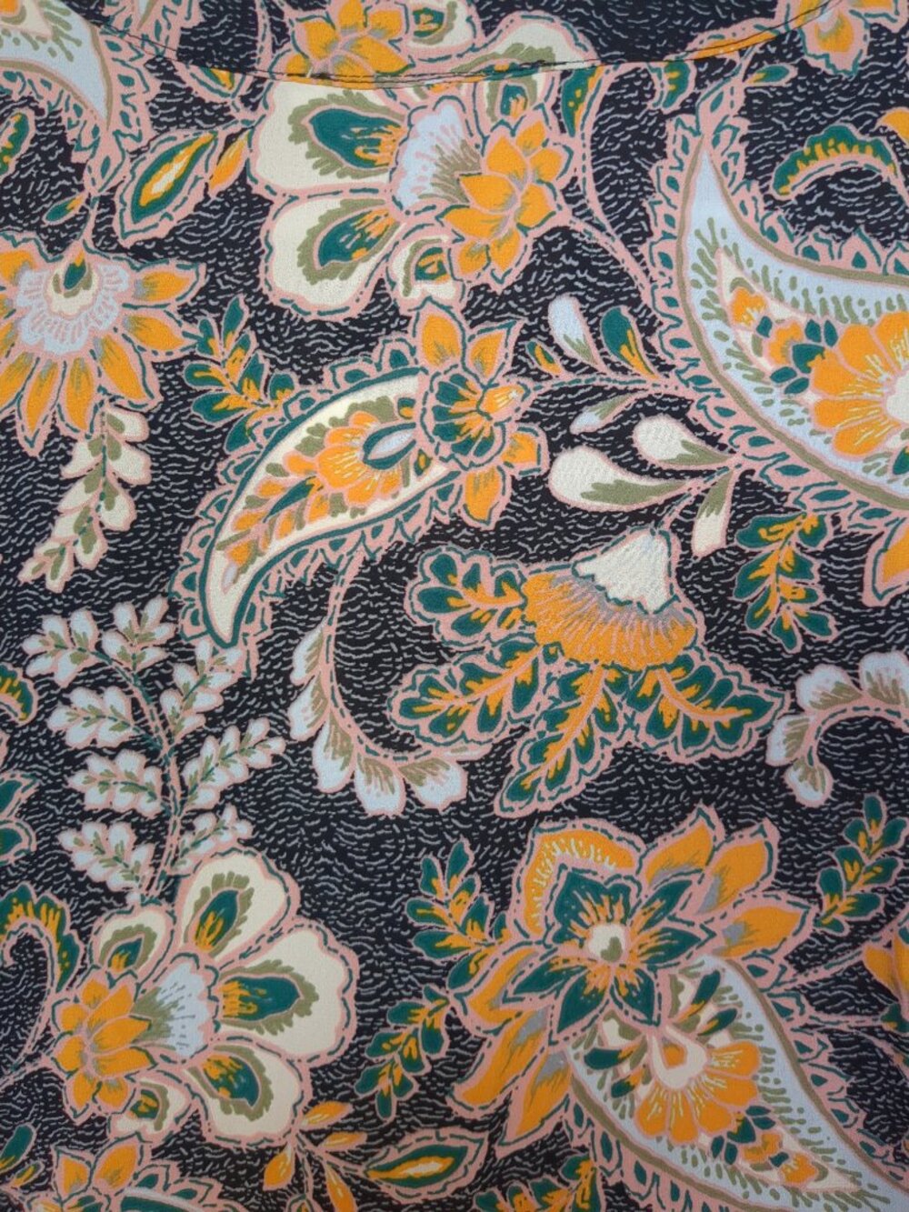 L Long Sleeve Multi Color Design Mid Button Up Tunic - Picture 8 of 16